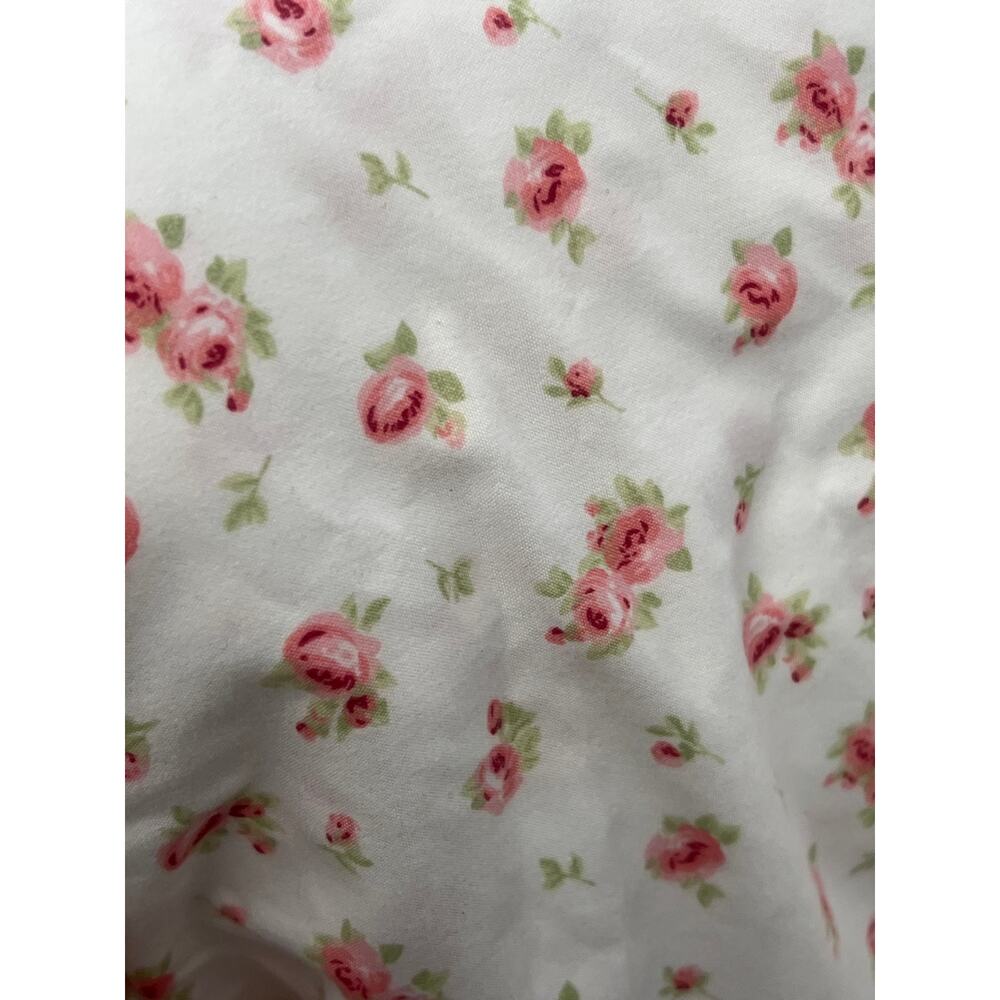 Modern Threads Full Flat Sheet 81X96 White Pink Floral